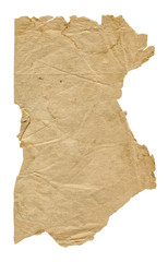 Vintage crumpled paper with torn edges. Old paper texture for design.