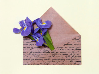 envelope with beautiful flowers