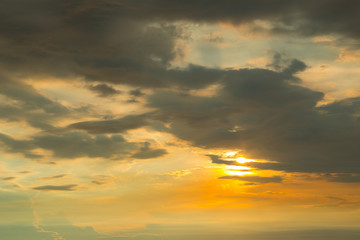 Colorful cloud, sky and sea during sunset