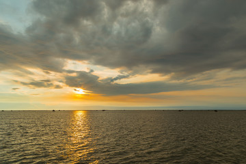 Colorful cloud, sky and sea during sunset