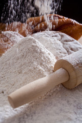 Fototapeta na wymiar Flour and bread