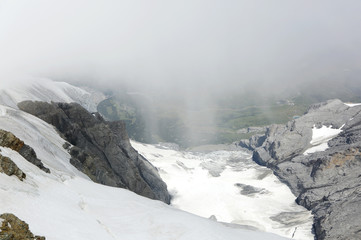 Monch and Junfrau alps mountain in Jungfrau region of Switzerlan