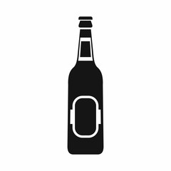 Bottle of beer icon in simple style isolated vector illustration