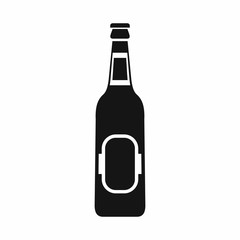 Bottle of beer icon in simple style isolated vector illustration