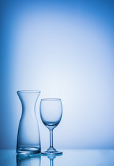 Glasses in blue color tone.