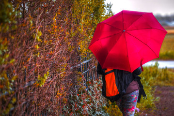 woman under an umbrella
