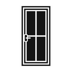 Glass door icon in simple style isolated vector illustration