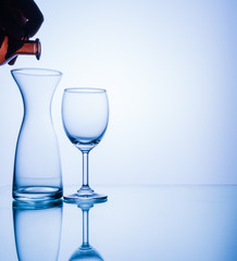 Glasses in blue color tone.