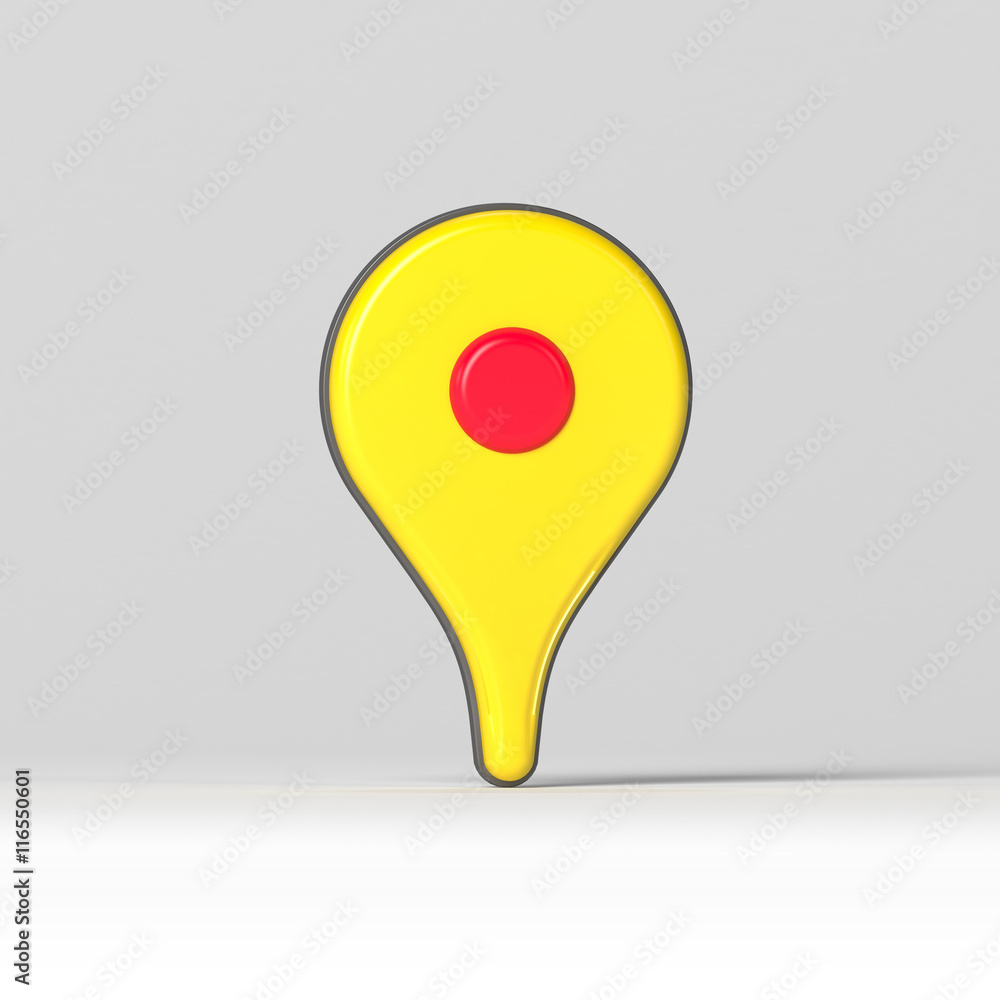 Poster realistic 3d icon map pointer
