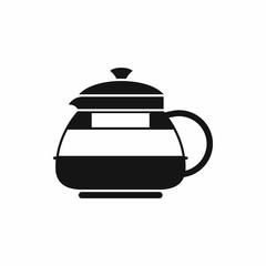 Obraz premium Glass teapot icon in simple style isolated vector illustration