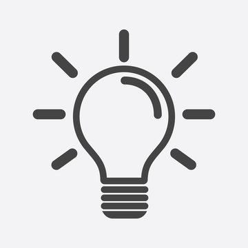 Light bulb icon in white background. Idea flat vector illustration. Icons for design, website.