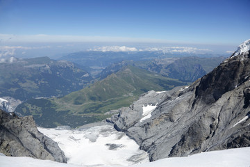Mountains ranges and valleys in the north of Swiss Alps