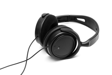 Modern black earphones