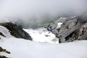 Fototapeta na wymiar Monch and Junfrau alps mountain with snow