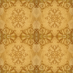 Gold ornament  flower vintage patten in old paper background