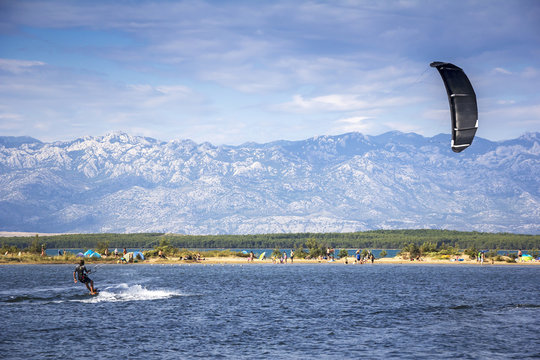 Kiteboarding Kitesurfing Extreme Sport in Nin, Croatia