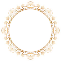 Round floral border frame silhouettes. Can be used for decoration and design photo frame, menu, card, scrapbook, album. Vector Illustration.