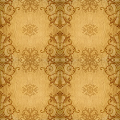 Gold ornament  flower vintage patten in old paper background
