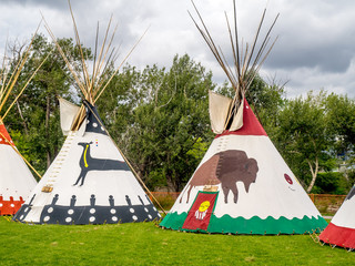 Teepee at the Indian Village on the stampede grounds. © Jeff Whyte