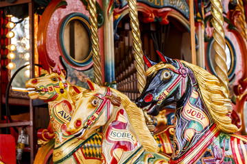 Fototapeta na wymiar Carousel Horses, Merry go Round