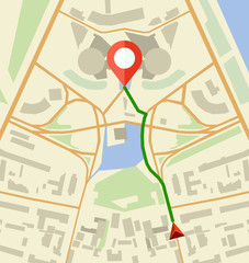 Navigation map Flat vector illustration.