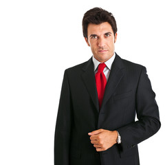 Confident manager isolated on white