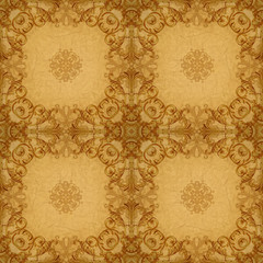 Gold ornament  flower vintage patten in old paper background