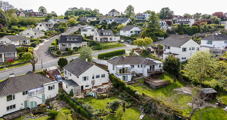 Quiet Suburban Neighbourhood Aerial View