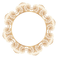 Round floral border frame silhouettes. Can be used for decoration and design photo frame, menu, card, scrapbook, album. Vector Illustration.