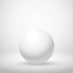 white clean sphere in empty room