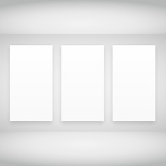 empty frames in white room