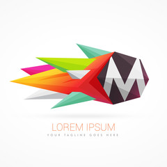 colorful abstract logo with letter M