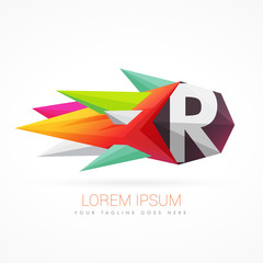 colorful abstract logo with letter R