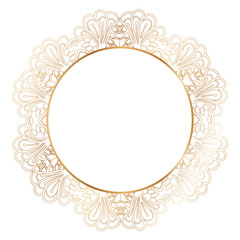 Vector gold floral frame silhouettes.