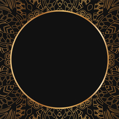 Vector gold floral frame silhouettes.