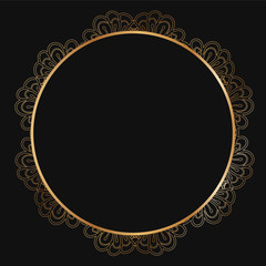 Vector gold floral frame silhouettes.