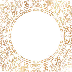 Vector gold floral frame silhouettes.