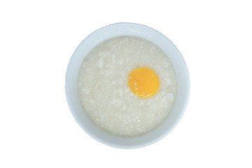 Rice porridge and yolk, no vegetable.