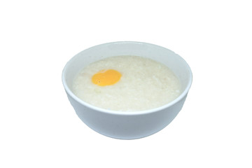 Rice porridge and yolk, no vegetable.