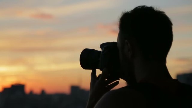 Photographing at sunset with DSLR camera