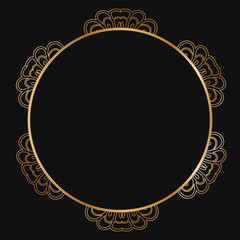Round lace border frame silhouettes. Can be used for decoration and design photo frame, menu, card, scrapbook, album. Vector Illustration.