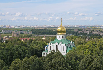 Fototapeta na wymiar Tsarskoye Selo (Pushkin), Saint-Petersburg, Russia. Feodorovsky Cathedral (Cathedral of the Feodorovskaya Icon of the Mother of God)
