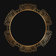 Round lace border frame silhouettes. Can be used for decoration and design photo frame, menu, card, scrapbook, album. Vector Illustration.