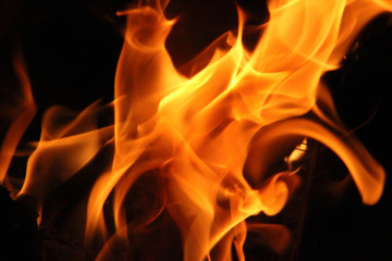 Photo of a fire on a black background