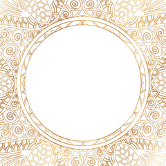 Round lace border frame silhouettes. Can be used for decoration and design photo frame, menu, card, scrapbook, album. Vector Illustration.