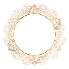 Round lace border frame silhouettes. Can be used for decoration and design photo frame, menu, card, scrapbook, album. Vector Illustration.