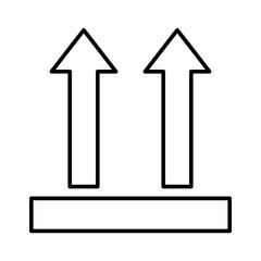 This side up line icon. Two arrows indicating top side of packaging. Cargo handled so these arrows always point up. Vector Illustration