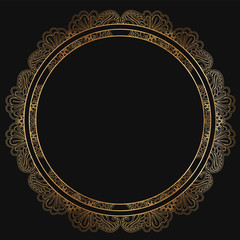 Round lace border frame silhouettes. Can be used for decoration and design photo frame, menu, card, scrapbook, album. Vector Illustration.