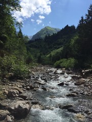 river in the mountains, summerday, Oberstdorf Germany
