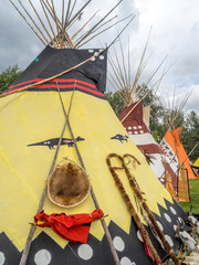 Teepee at the Indian Village on the stampede grounds.